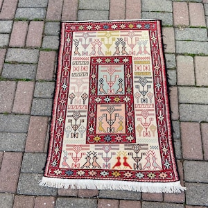 Silk Kelim, 2.09 x 3.1 ft Kelim, Vintage Small Kelim, Home Decor Kelim, Turkish Kelim, Exclusive Kelim, Organic Silk Kelim, Livingroom Kelim