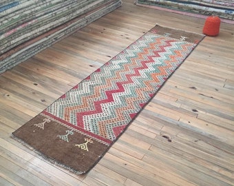 Turks vloerkleed, 2.3x8.8 ft, Vintage tapijt, handgemaakt tapijt, decoratief tapijt, wollen tapijt, runner tapijt, oosters tapijt, boho tapijt, gang tapijt, kelim tapijt