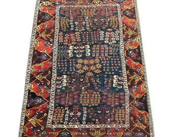 Floral Turkish Rug: Small Anatolian Print Rug, 2x3 ft