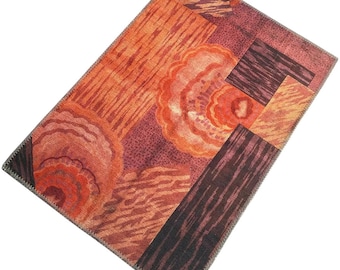 Tapis artistique orange et violet éclatants - 60 x 90 cm, imprimé abstrait moderne