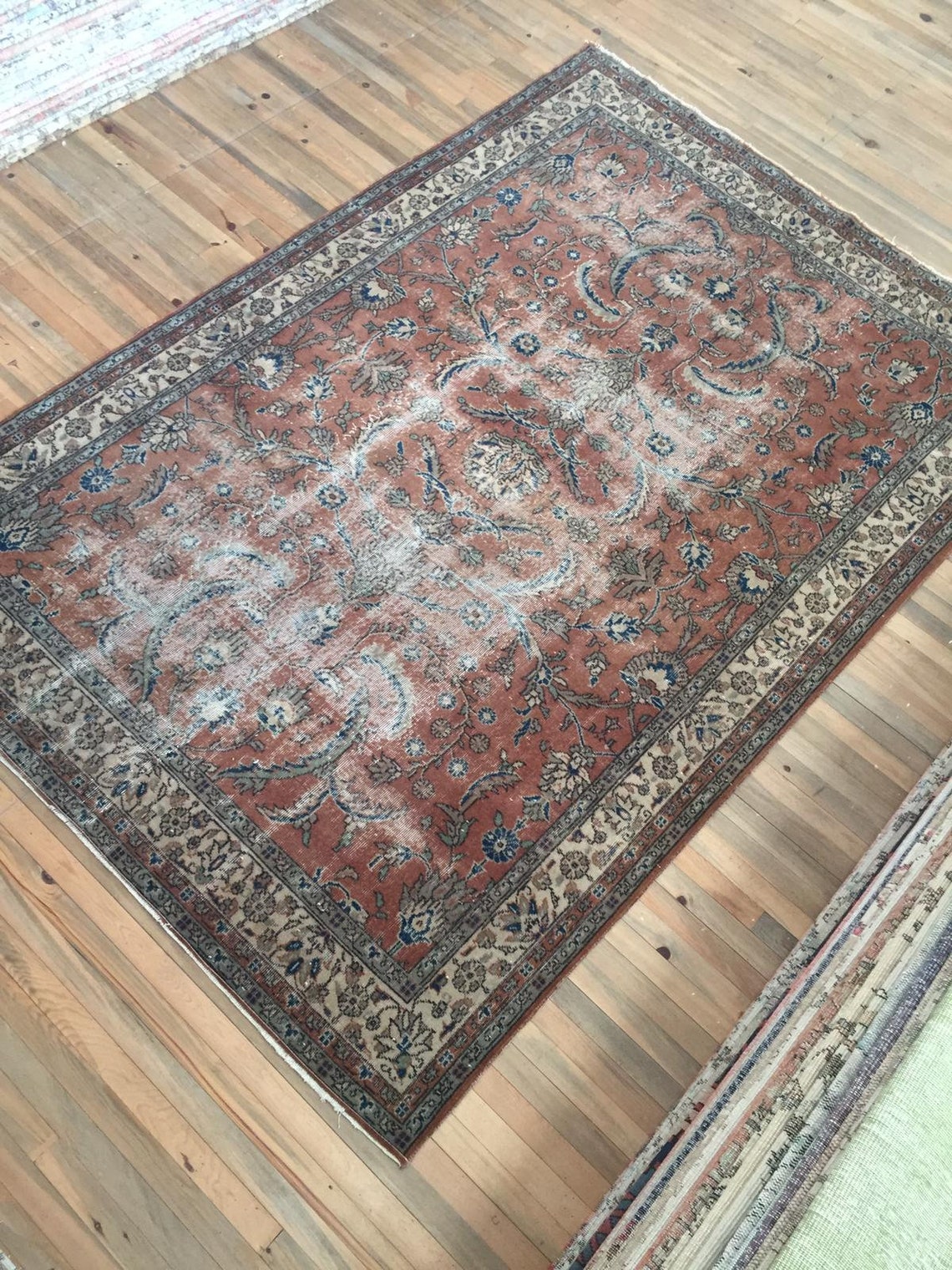 Living Room Rug 6.7x9.7 ft Red Rug Oversize Rug Handmade Etsy