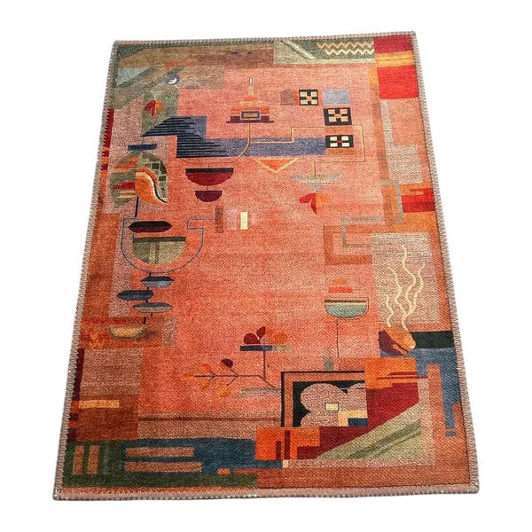 Modern Pattern Rug, 2x3 Kitchen Rug, 2x5 Hallway Runner Rug, Doormat Rug, Small Modern Rug, Decorative Floor Rug, Garden Rug, Washable Rug