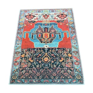 Hand-Finished Turkish Rug: 2x3 ft, Vintage Oriental Design