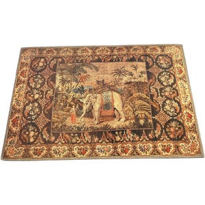 Elephant Pattern Rug: Hand-Finished Turkish Decor Rug (2x3 ft)