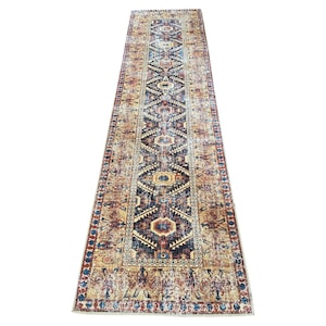 Alfombra turca tipo pasillo: Alfombra vintage estilo boho para recibidor (2,6 x 10 pies)