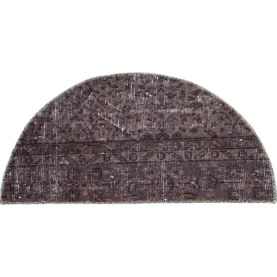 Half Loop Rug Vintage Brown Wool Half Circle Rug: Turkish Doormat (1.3 X 2.5 Ft) - Etsy