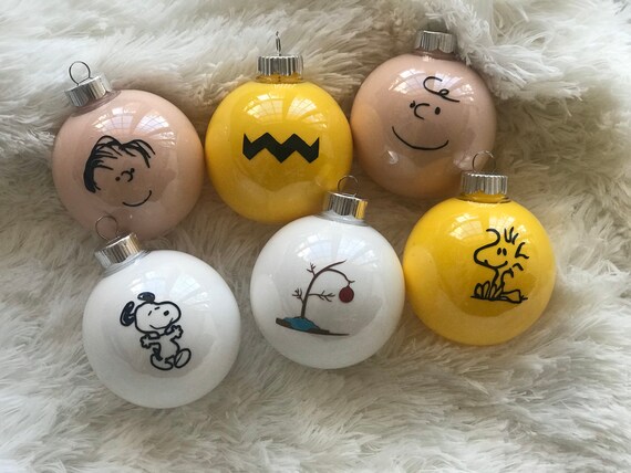 Charlie Brown Christmas Ornament Set Peanuts Characters Etsy