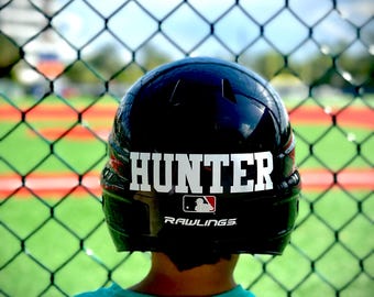 baseball helmet name decal / t ball name sticker / helmet label / tee ball sticker / baseball equipment personalization / custom sticker