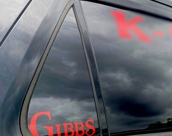 k9 name decal / k-9 sticker / police dog decal / patrol car window cling / handler present / officer gift / k9 dog trainer / work / service