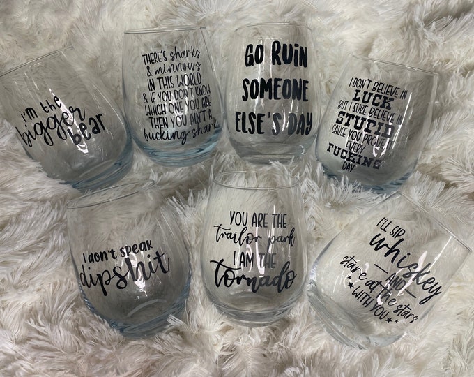 Yellowstone Wine Glasses / Beth / Rip / Dutton / Yellowstone Gift / I