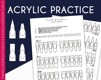 Printable Acrylic Application Practice Sheet No Watermark Nail Art ...