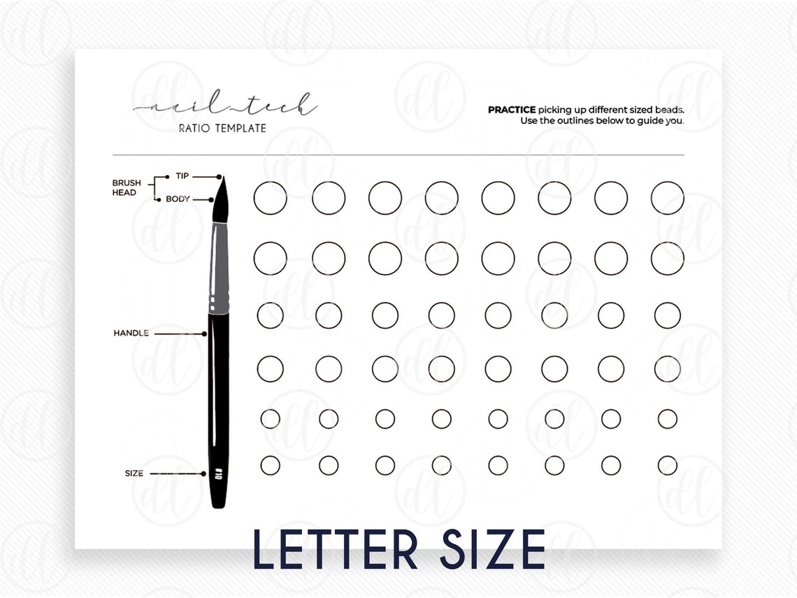 ACRYLIC Application PRACTICE Sheet Acrylic Practice Template - Etsy