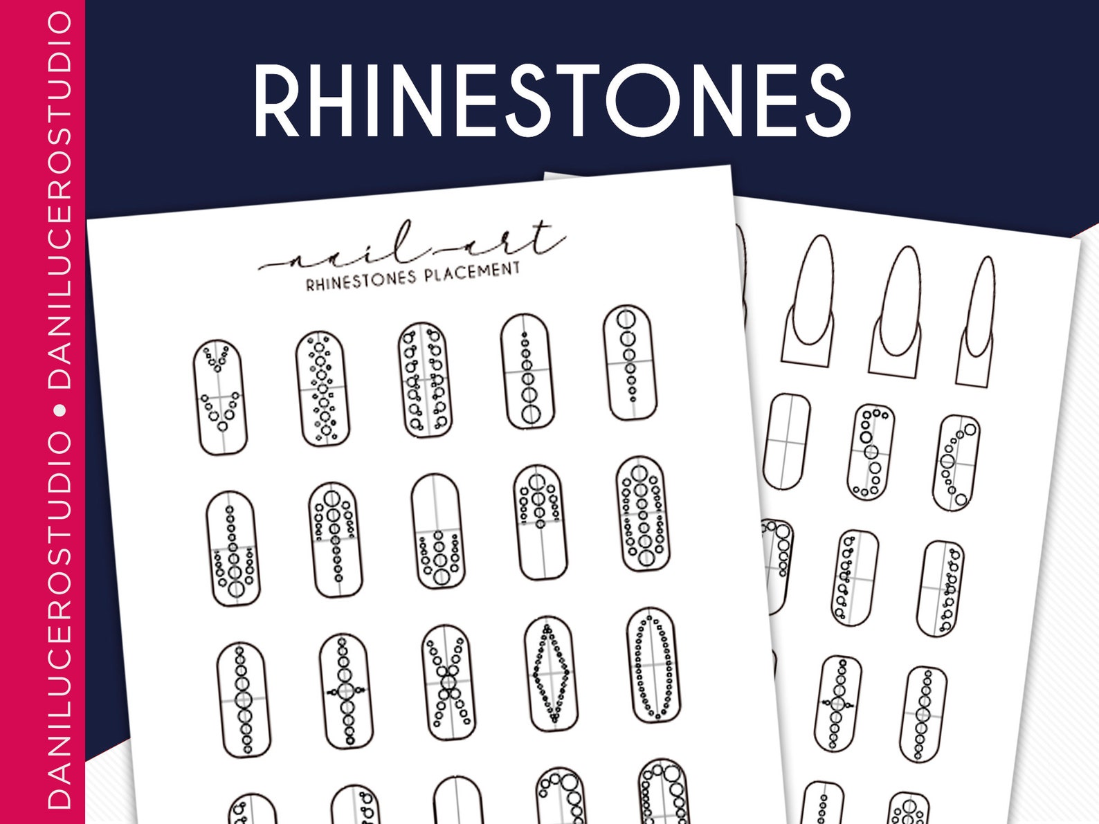 practice-sheet-for-nail-rhinestones-mat-nail-art-practice-etsy