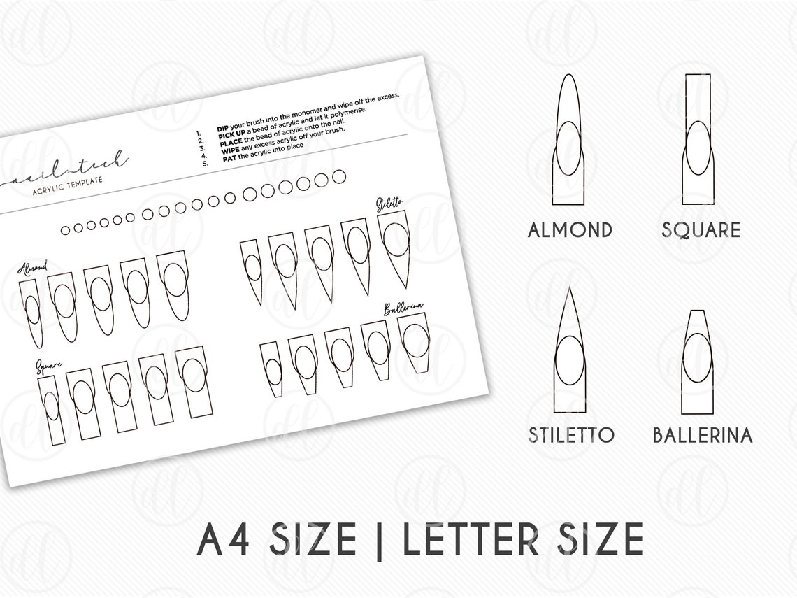 Acrylic Application Practice Sheet Acrylic Practice Template - Etsy
