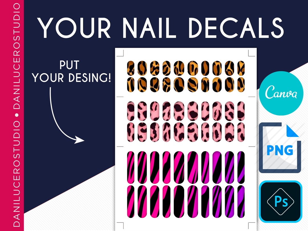 Nail Rounded Print Design ROUND NAIL DECAL Design Custom Nail Wrap Designs Print - Etsy UK