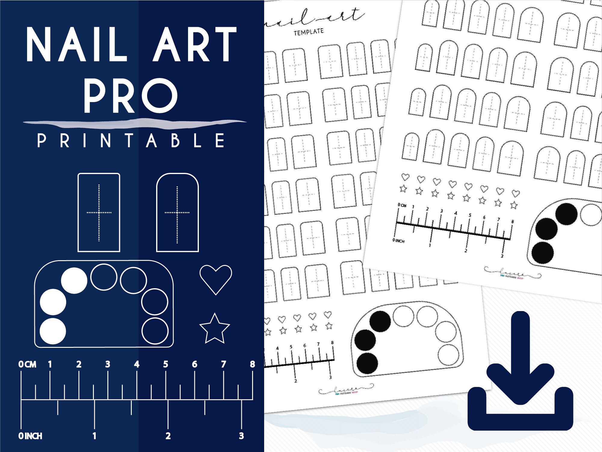 Nail Art Template Printable Nail Art Template Stamping | Etsy