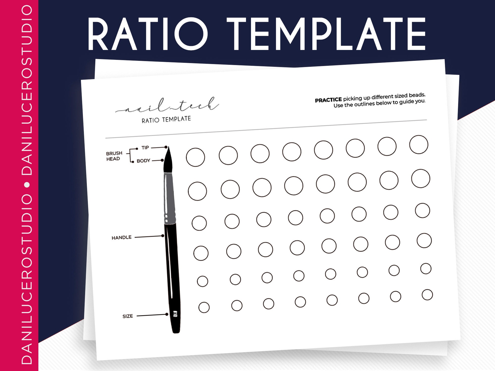 ACRYLIC Application PRACTICE Sheet Acrylic Practice Template Etsy