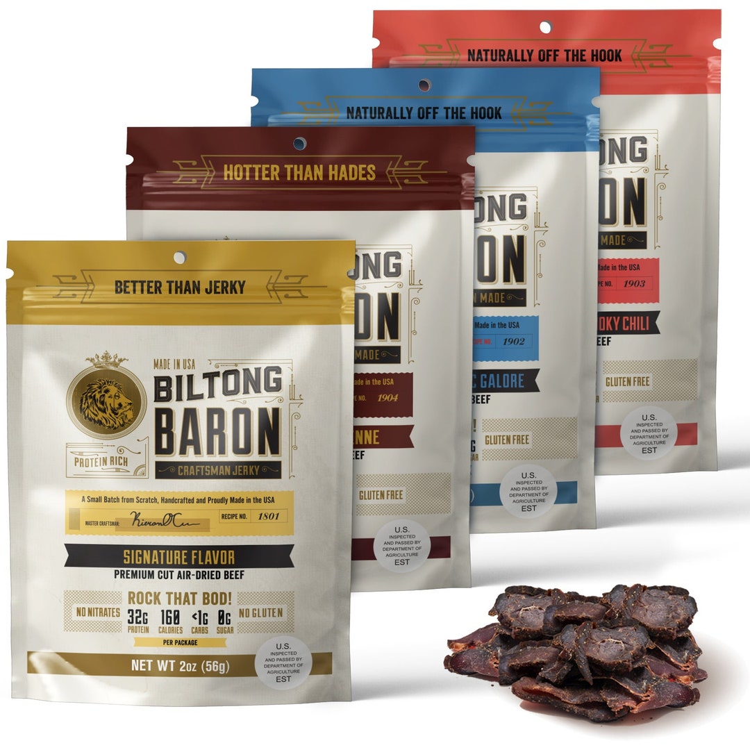 Biltong Baron Zero Carb Jerky Variety Pack Etsy