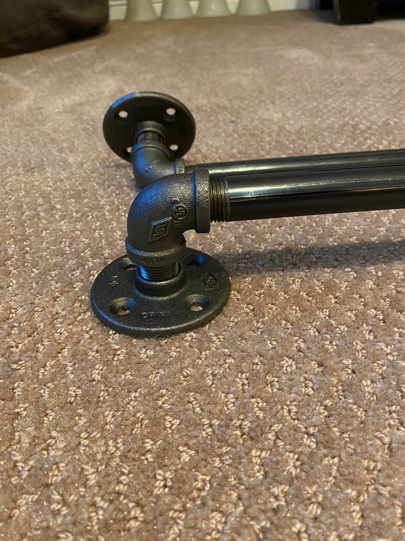 Black Iron Towel Rods, Bathroom Towel Hanger, Industrial Towel Rod, Set