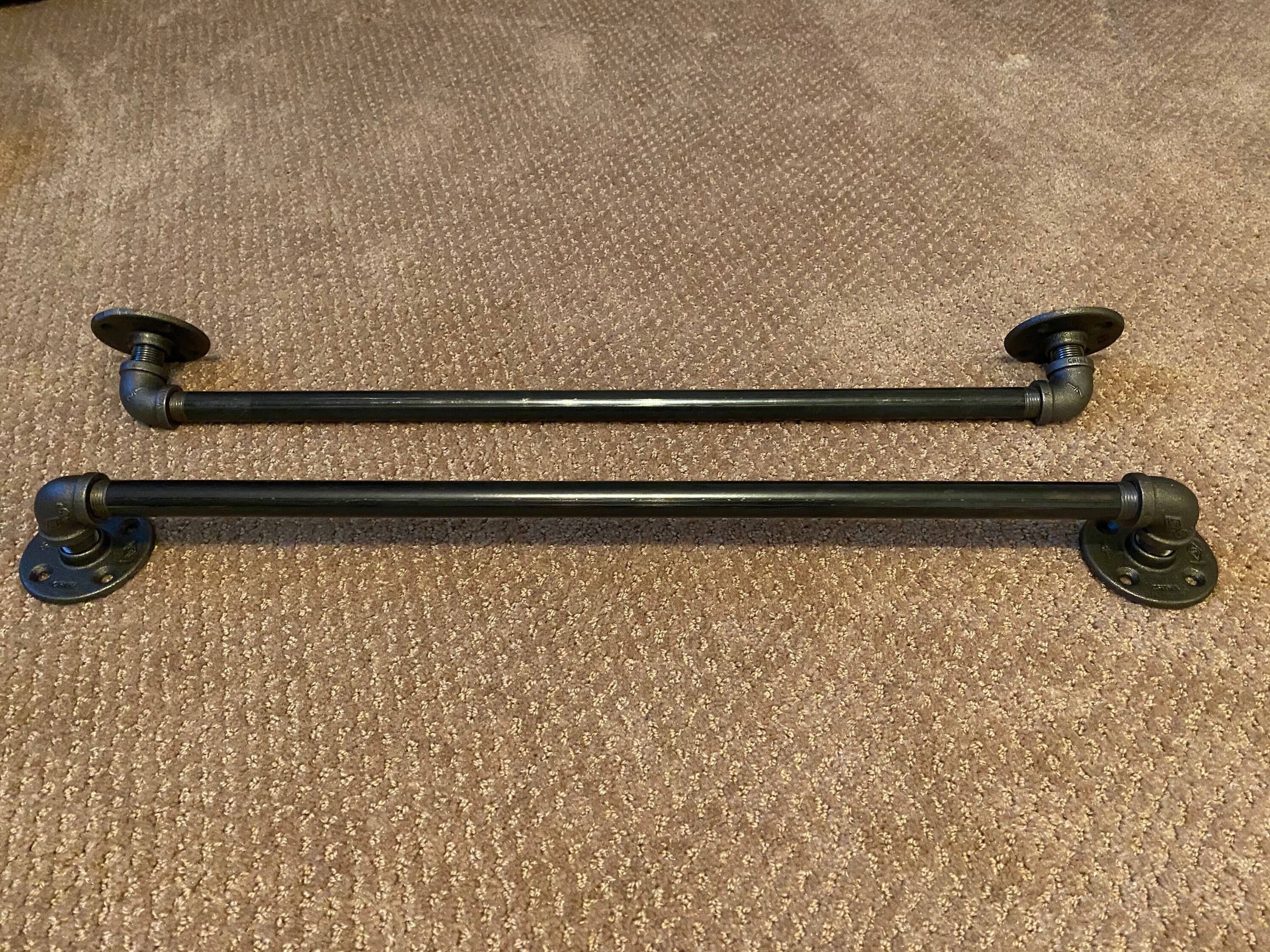 Black Iron Towel Rods, Bathroom Towel Hanger, Industrial Towel Rod, Set