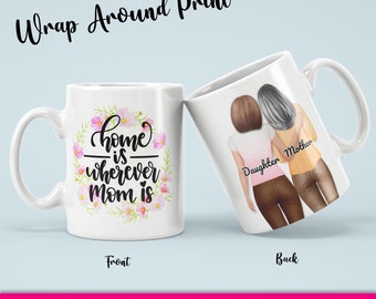 Personalisierte Mutter Tochter Keramik Kaffeetasse, Muttertag Geschenk