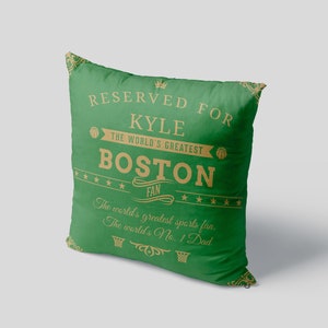 Boston Basketball Fan | Personalized Pillow Case Gift | Professional Basketball Gifts for Girls Boys | Team Colors