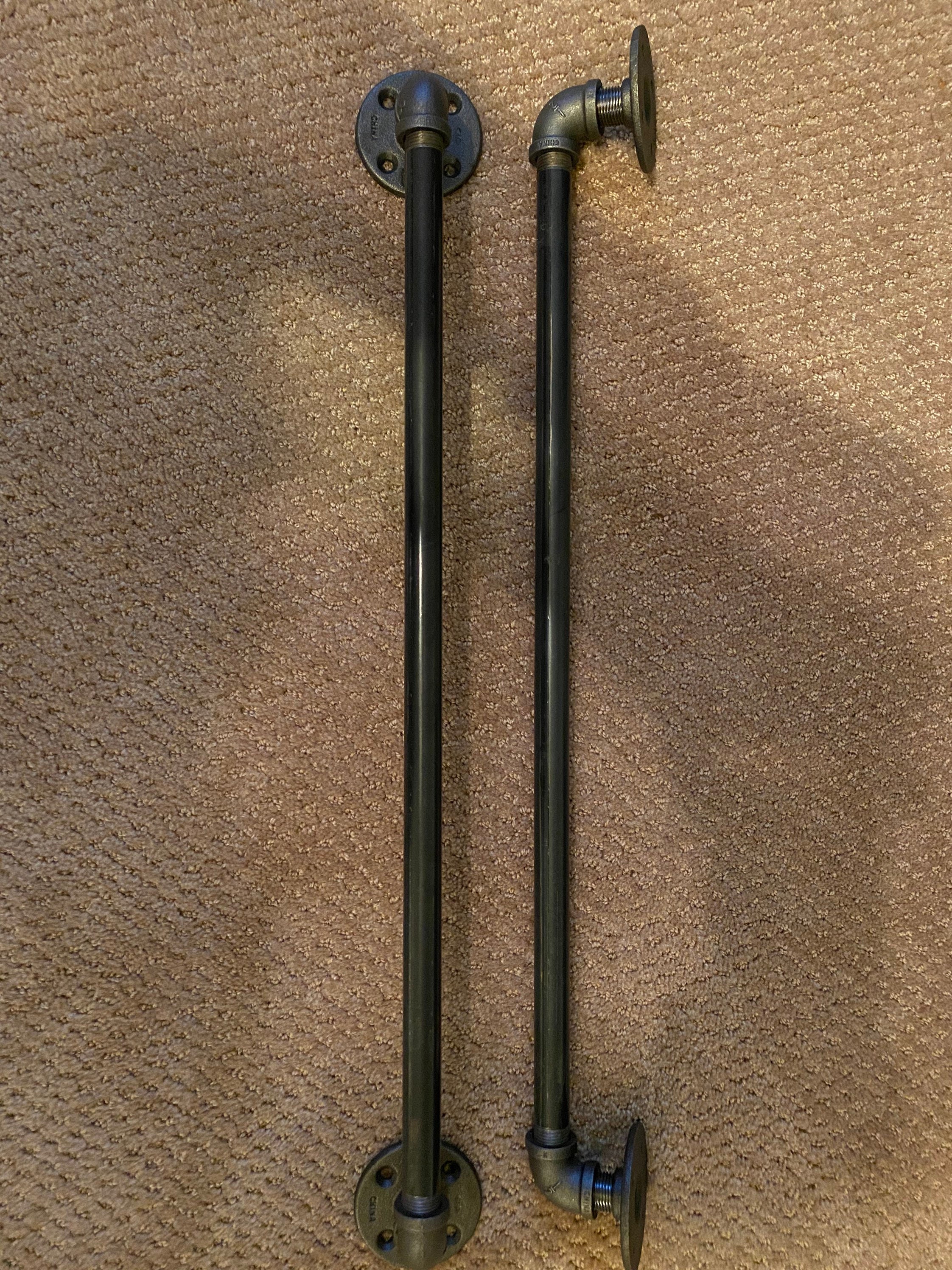 Black Iron Towel Rods, Bathroom Towel Hanger, Industrial Towel Rod, Set