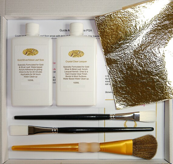 Gold Leaf Gilding Kit Includes 25 Sheets Italian Imitation Etsy