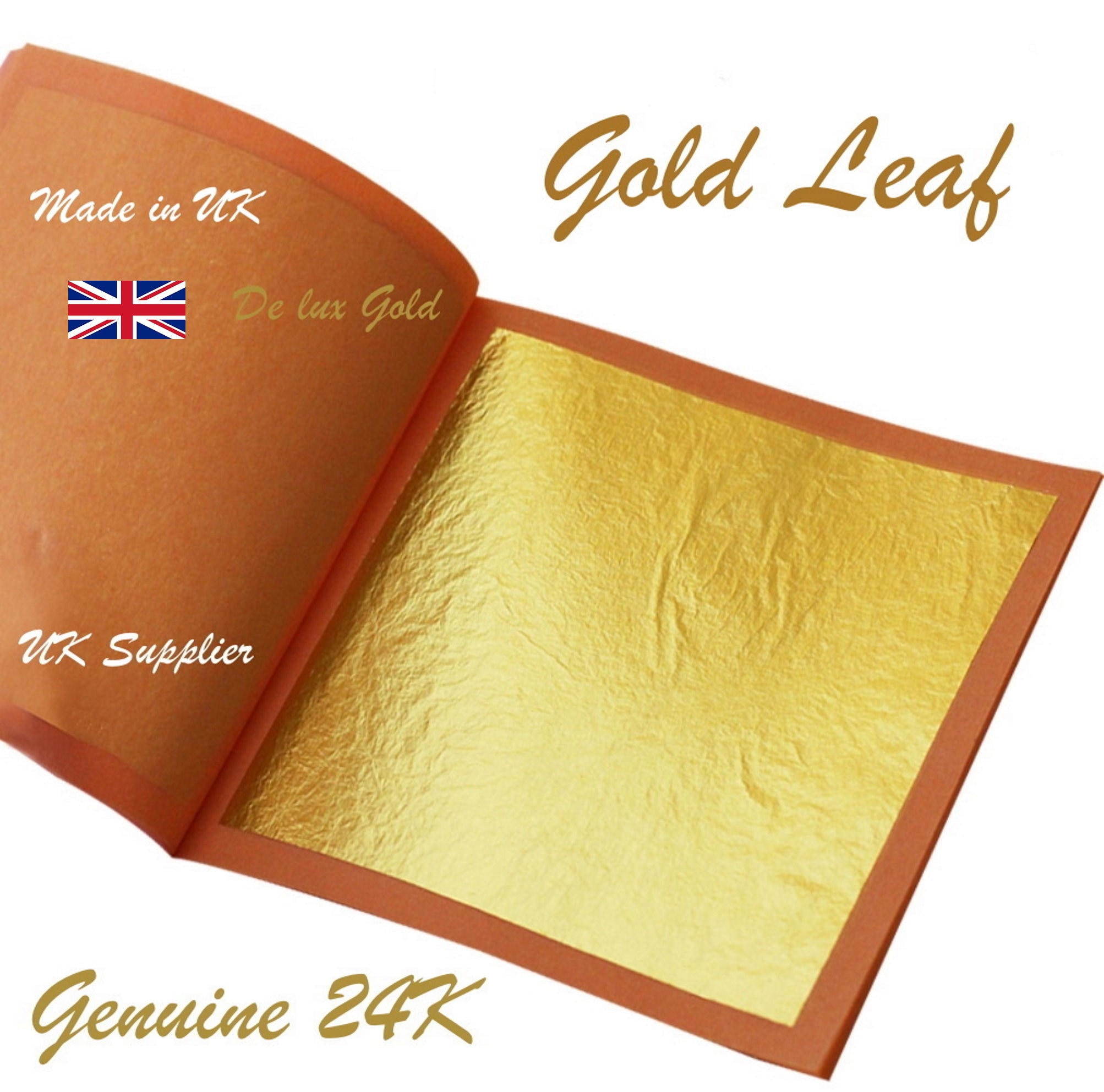 10 Sheets Gold Foil Leaf 100% 24K for Art Crafts Design Gilding Framing  Scrap Golden