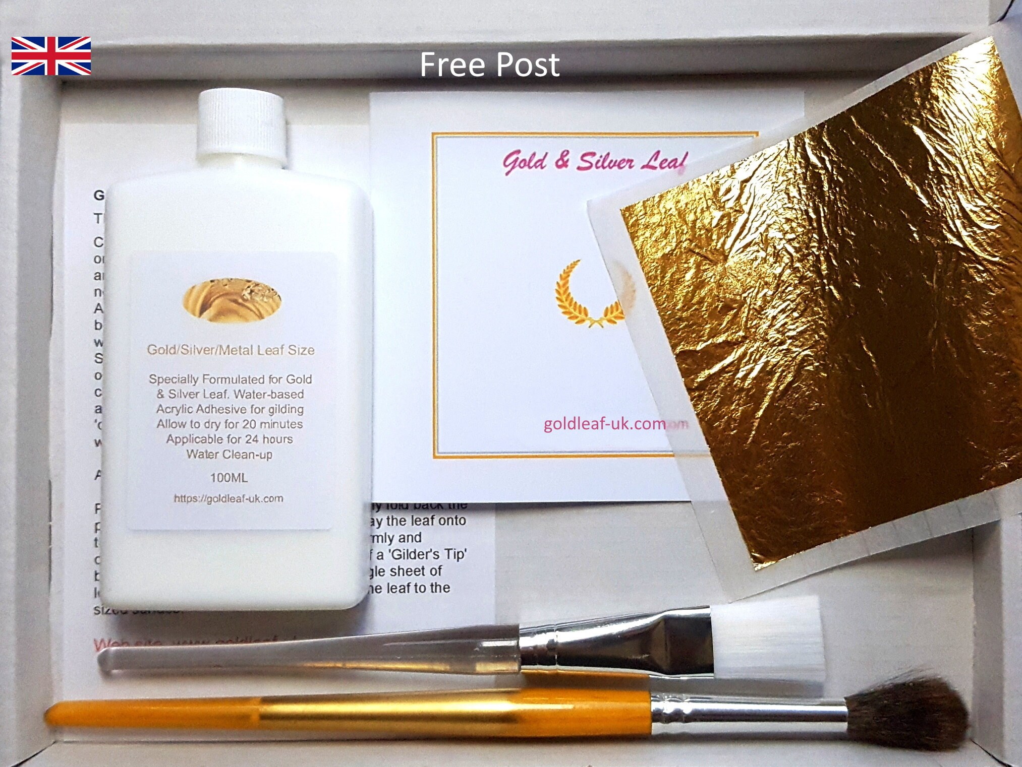 Gold Leaf Kit Genuine Includes Gold Leaf x 5 Sheets 8cm x 8cm. Etsy