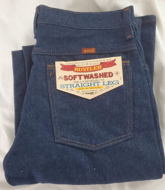 Vintage Men's Rustler Made by Wrangler Jeans 30x34 NWT Etsy