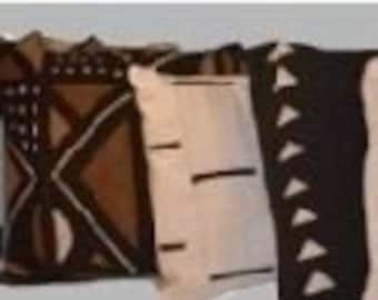 Mudcloth Pillow, African Throw Pillow, Boho Cushion Cover, Decorative Pillows