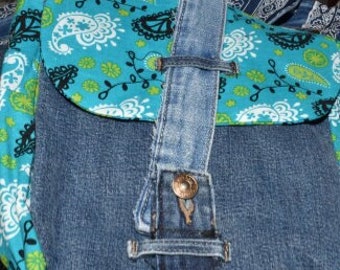 Purse,  Denim Jean bag, Cross Body