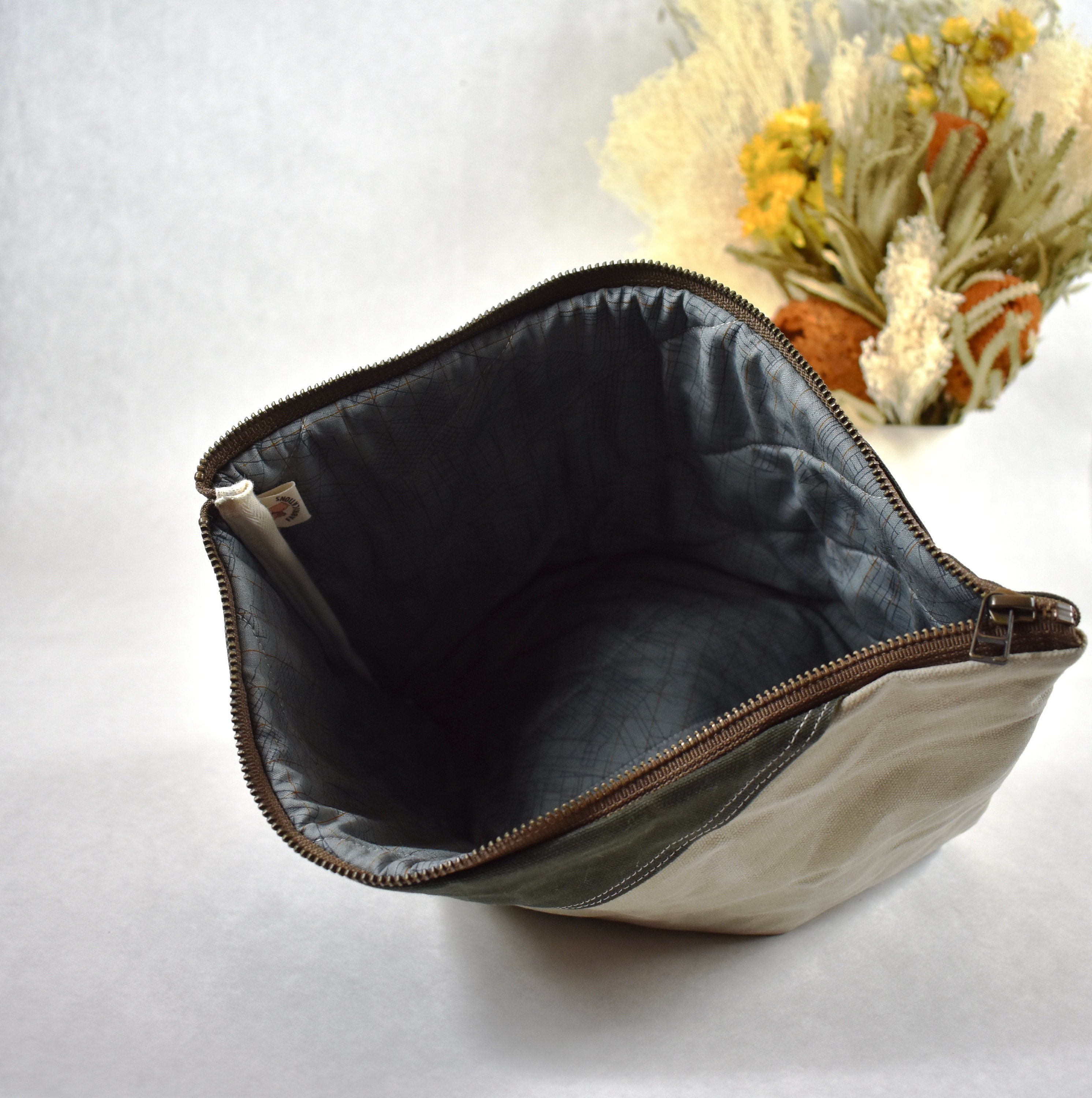 Waxed Canvas Padded Laptop Sleeve Zippered Laptop Case Etsy