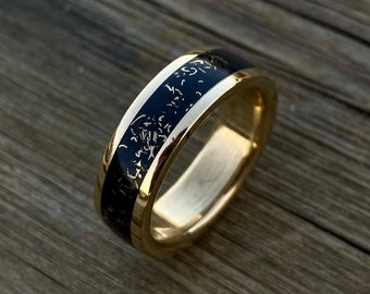 The Egyptian Ring - Handmade Stainless Steel and Brass Ring - Hieroglyphic Ring