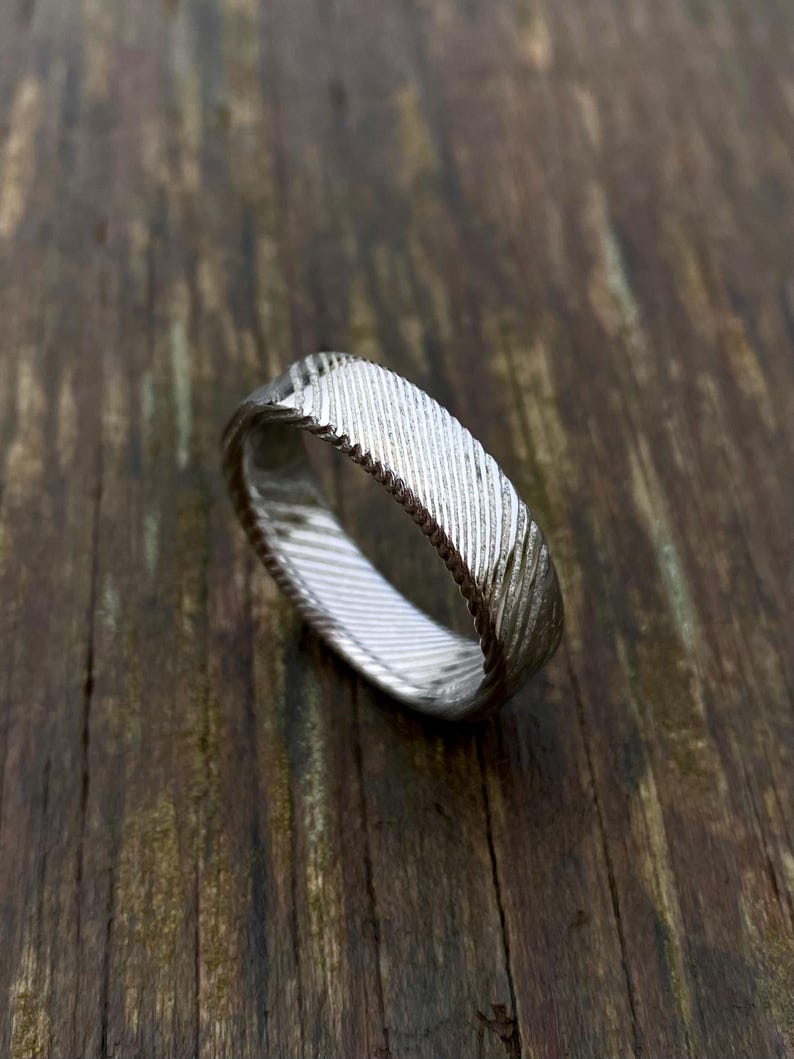 Damascus Steel Ring - Handmade Ring - Stainless Steel Damascus Ring - Twisted Damascus Steel Ring - Customizable Ring image 5