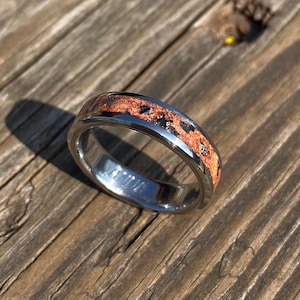 Icelandic Lava and Copper Leaf Ring - Handmade - Customizable