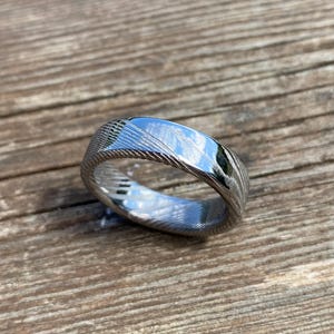 Damascus Steel Ring - Handmade Ring - Stainless Steel Damascus Ring - Twisted Damascus Steel Ring - Customizable Ring image 8