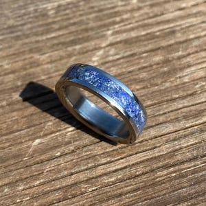Lapis Lazuli and Titanium Ring - Handmade - Customizable
