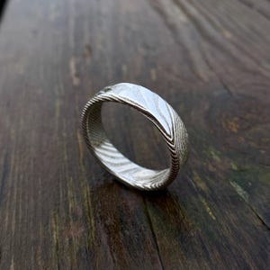 Damascus Steel Ring - Handmade Ring - Stainless Steel Damascus Ring - Twisted Damascus Steel Ring - Customizable Ring image 6