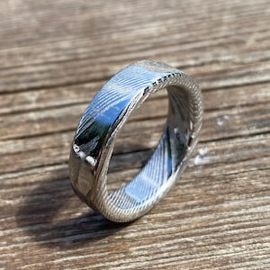 Damascus Steel Ring - Handmade Ring - Stainless Steel Damascus Ring - Twisted Damascus Steel Ring - Customizable Ring image 9