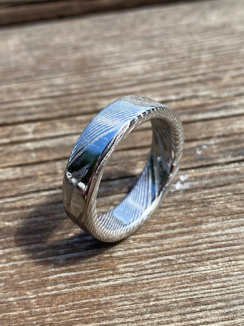 Damascus Steel Ring - Handmade Ring - Stainless Steel Damascus Ring - Twisted Damascus Steel Ring - Customizable Ring image 9