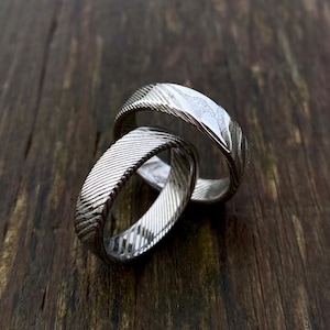 Damascus Steel Ring - Handmade Ring - Stainless Steel Damascus Ring - Twisted Damascus Steel Ring - Customizable Ring image 2
