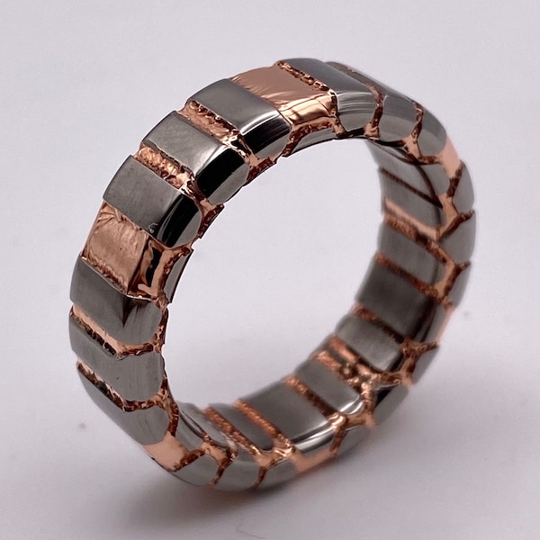 Handmade Superconductor Ring - Customizable Ring - Titanium-Niobium and Copper Ring - Superconductor etched ring