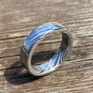 Damascus Steel Ring - Handmade Ring - Stainless Steel Damascus Ring - Twisted Damascus Steel Ring - Customizable Ring image 7
