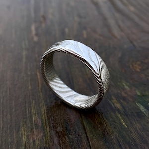 Damascus Steel Ring - Handmade Ring - Stainless Steel Damascus Ring - Twisted Damascus Steel Ring - Customizable Ring image 3