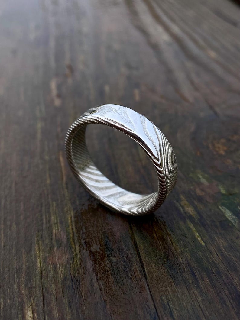 Damascus Steel Ring - Handmade Ring - Stainless Steel Damascus Ring - Twisted Damascus Steel Ring - Customizable Ring image 3