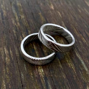 Damascus Steel Ring - Handmade Ring - Stainless Steel Damascus Ring - Twisted Damascus Steel Ring - Customizable Ring image 4