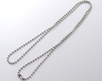 1 Stainless Steel Necklace Making, Stainless Steel Ball Chains, Stainless Steel Color, 19.3", 2.5mm