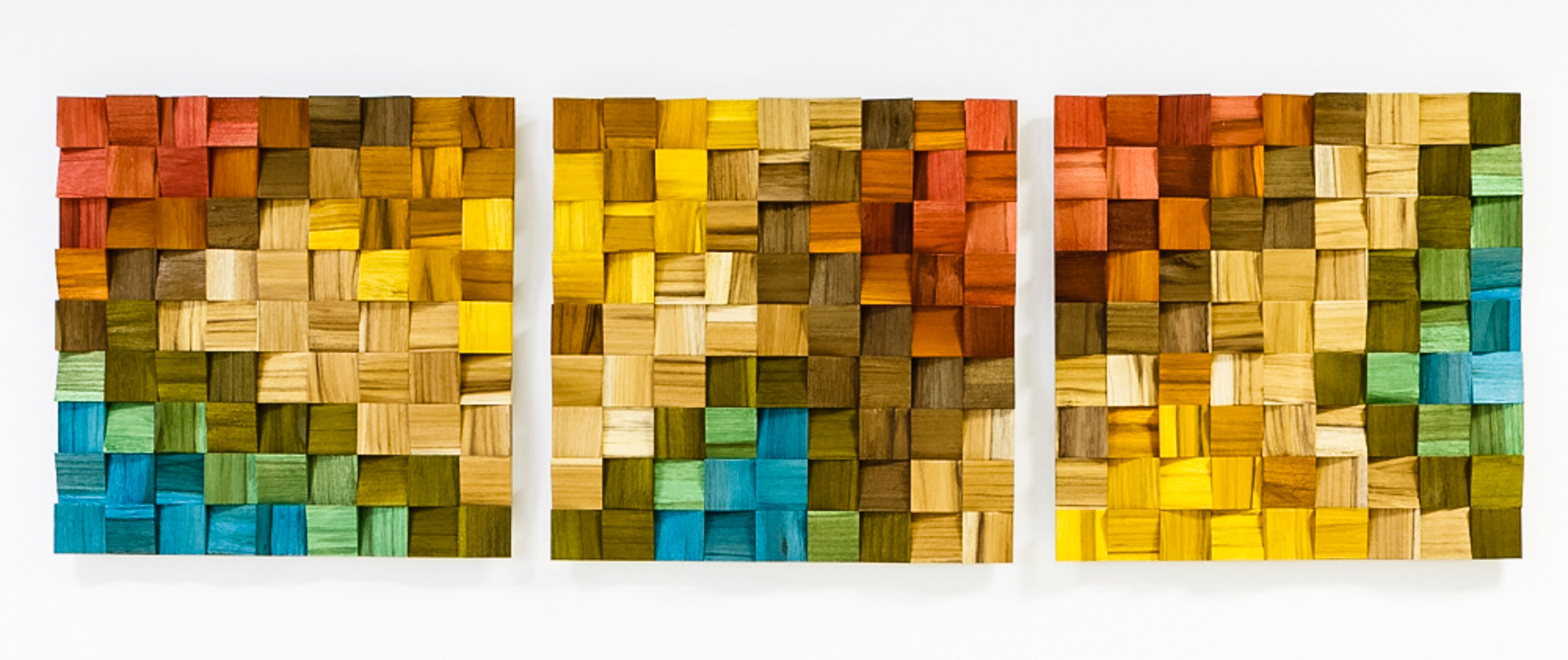 Handcrafted Wood Mosaic Wall Art Decor 3D Wall Wood Art Etsy